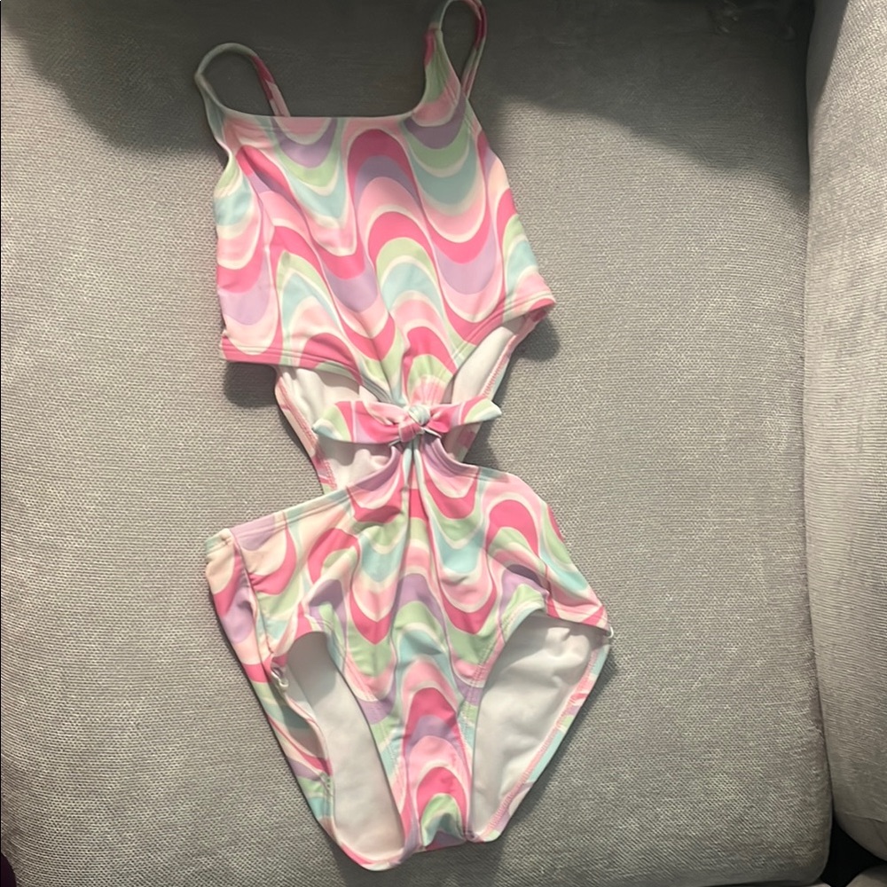 Kids Colorful Swirl One Piece Swimsuit
